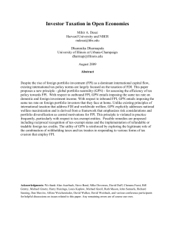 Investor Taxation in Open Economies