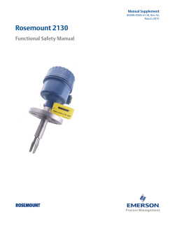 Manual: Rosemount 2130 Functional Safety Manual