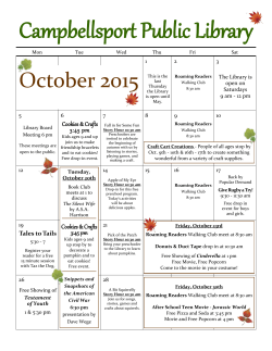 October 2015 - Campbellsport Public Library