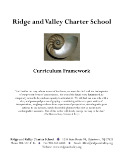 Curriculum Framework - Ridge and Valley Charter School