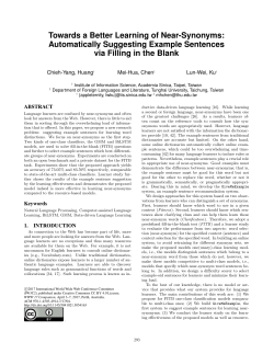 Towards a Better Learning of Near-Synonyms