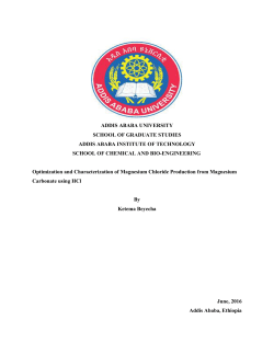 Optimization and Characterization of Magnesium Chloride