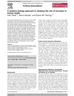 A systems biology approach to studying the role of microbes in