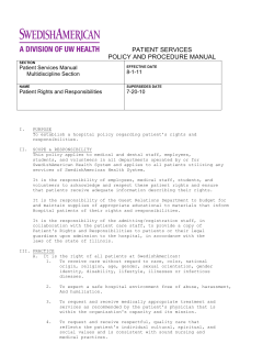 patient services policy and procedure manual