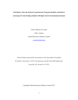 Soil Matters: How the Federal Crop Insurance Program should be