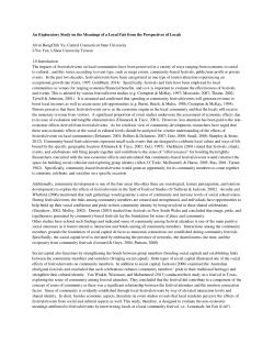 An Exploratory Study on the Meanings of a Local Fair from the