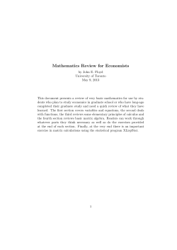 Mathematics Review for Economists