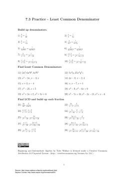 7.3 Practice - Least Common Denominator