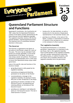 3.3 Queensland Parliament Structure and Functions