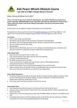 Entry Form Power Wheels kids obstacle Course