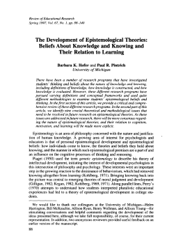 Epistemological Theories - NIU College of Education