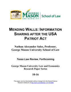 mending walls: information sharing after the usa patriot act