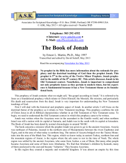 The Book of Jonah - Associates for Scriptural Knowledge