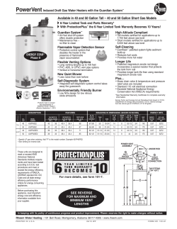 Power Vent Spec Sheet - Public Service Plumbers, Inc.