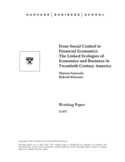 From Social Control to Financial Economics