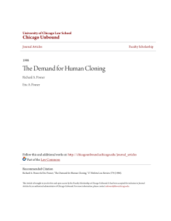 The Demand for Human Cloning - Chicago Unbound