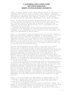 Education Code-Merit Systems Districts