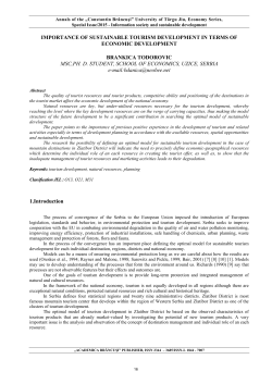 IMPORTANCE OF SUSTAINABLE TOURISM DEVELOPMENT IN