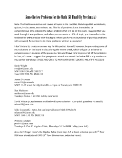 Some Review Problems for the Math 150 Final (By Precious A.)