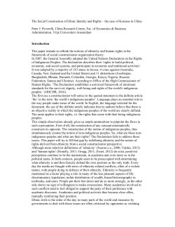 The Social Construction of Ethnic Identity and Rights