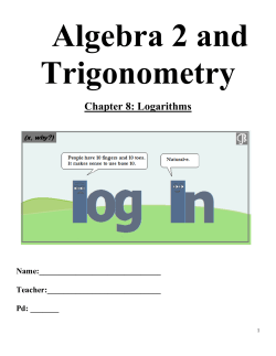 Chapter 8: Logarithms - White Plains Public Schools