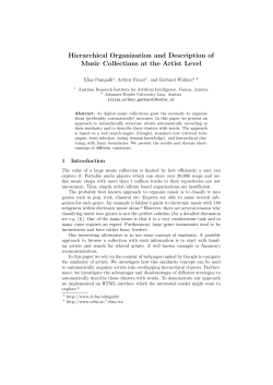 Hierarchical Organization and Description of Music