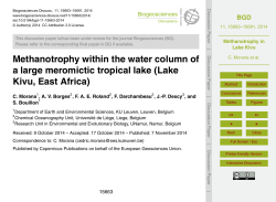 Methanotrophy in Lake Kivu