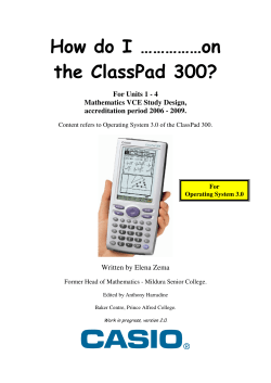 How do I &hellip;&hellip;&hellip;&hellip;&hellip;on the ClassPad 300?