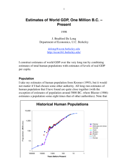 Estimates of World GDP, One Million B.C. &ndash; Present