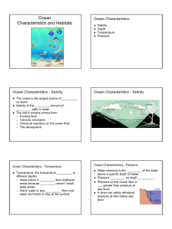 Ocean Characteristics and Habitats Guided Notes