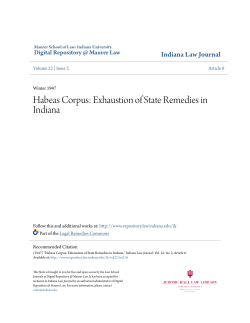 Habeas Corpus: Exhaustion of State Remedies in Indiana