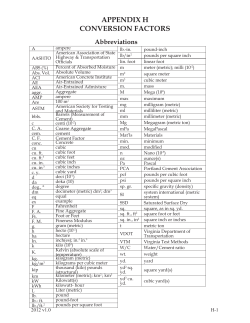 APPENDIX H CONVERSION FACTORS