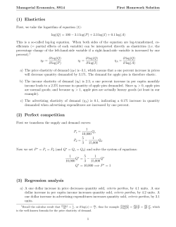 (1) Elasticties (2) Perfect competition (3) Regression analysis