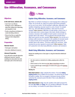 Use Alliteration, Assonance, and Consonance