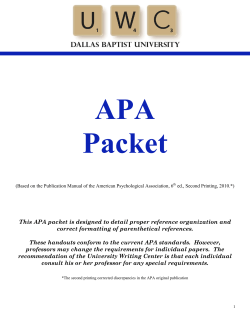 APA Packet - Dallas Baptist University