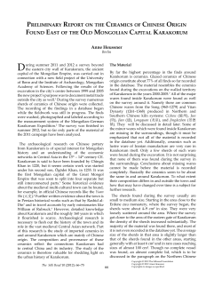PRELIMINARY REPORT ON THE CERAMICS OF CHINESE ORIGIN