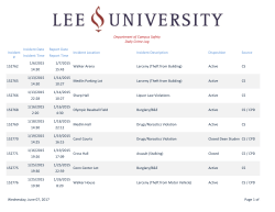 Lee University Daily Crime Log