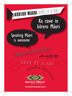 Ka rawe te k&ouml;rero M&auml;ori