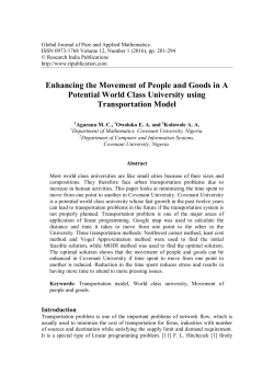 Enhancing the Movement of People and Goods in A Potential World