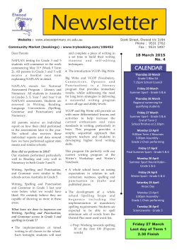 CALENDAR - Elwood Primary School