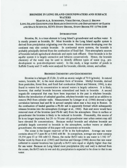Bromide in Long Island groundwaters and surface