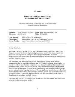 from gilgamesh to hektor: heroes of the bronze age