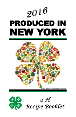 4-H Recipe Booklet