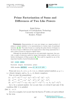 Prime Factorization of Sums and Differences of Two