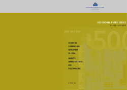 Securities clearing and settlement in China - ECB