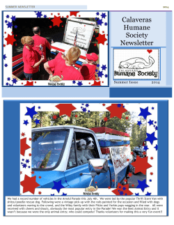 Calaveras Humane Society Newsletter
