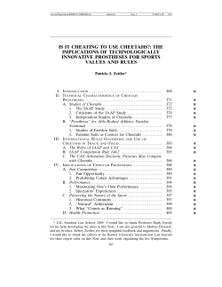 is it cheating to use cheetahs?: the implications