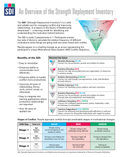 An Overview of the Strength Deployment Inventory