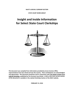 How to select a State Court Clerkship