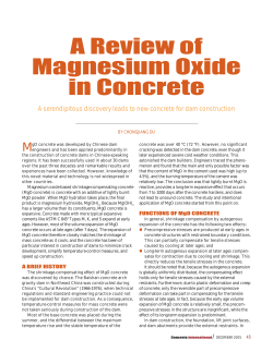 A Review of Magnesium Oxide in Concrete